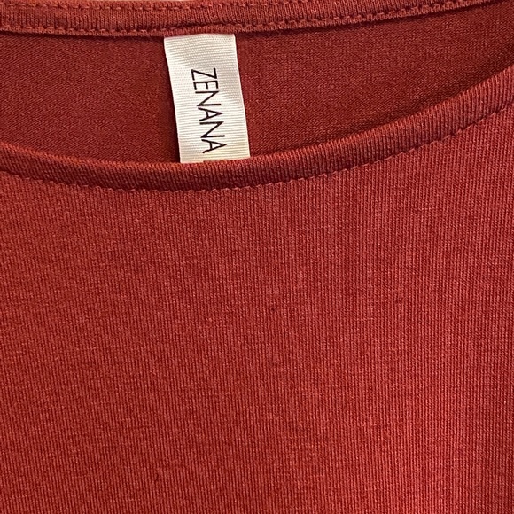 Tunic Pocket Dress, 3/4 sleeve - Fired Brick - Picture 3 of 3